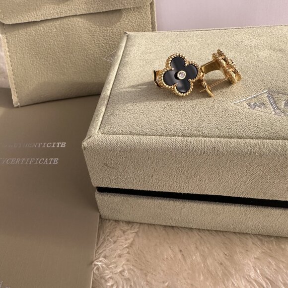 💎Van Cleef & Arpels 18k gold black earrings - Picture 3 of 9